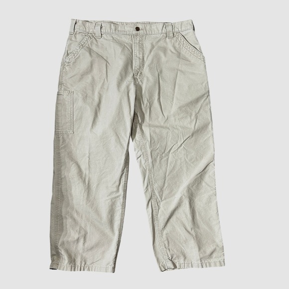 Carhartt Dungaree Khaki Utility Tan Work Pants Men's Size 40x30 Cotton Canvas - Picture 3 of 8